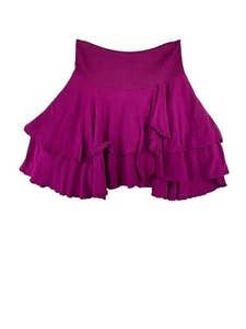 Ralph Lauren Women Size M Skirt Purple 2 Layer Ruffles Wide Ribbed Waist - Picture 1 of 9