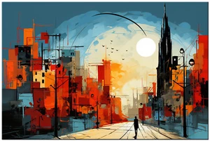 Leinwand-bild Barcelona Abstrakt Modern Bilder im Stil von Andy Warhol - Bild 1 von 3