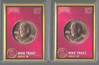(2) 2018 BASEBALL TREASURE ~ MIKE TROUT ~ 1 OZ COPPER COIN &amp; CARD LOT ~ ANGELS