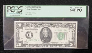 1934B $20 Federal Reserve St. Louis Note PCGS 64 PPQ Fr 2056-H - Picture 1 of 2