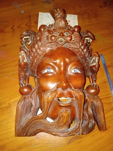 Beautiful Vintage Buddah Ornate Snake Carved Wall Art (SEE DESCRIPTION) - Picture 1 of 6