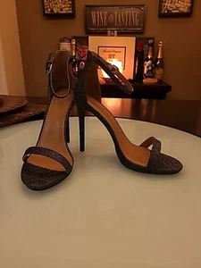 Charlotte Russe Kourtney Black Sparkle Size 8 Heels #81 - Picture 1 of 15
