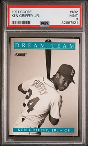 1991 Puntuación #892 Ken Griffey Jr. Mariners Hof PSA 9 *como nuevo* - Imagen 1 de 2