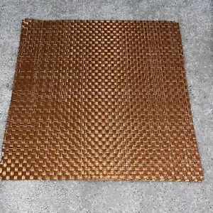 Set Of 6 Metallic Orange Square Placemats New - Picture 1 of 2