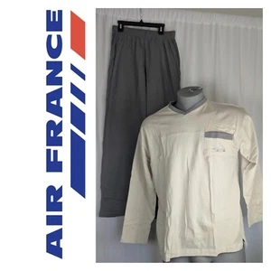 Pigiama Air France in jersey di cotone intagliato con cordino in vita donna XL - Foto 1 di 20