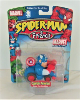 New Maisto Marvel Spider-Man & Friends Race Car Buddies Captain America  - Image 1 of 4