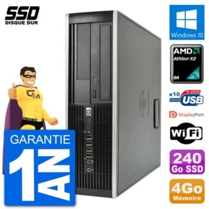PC HP 6005 SFF AMD Athlon II X2 B24 RAM 4Go SSD 240Go Windows 10 Wifi - Imagen 1 de 3