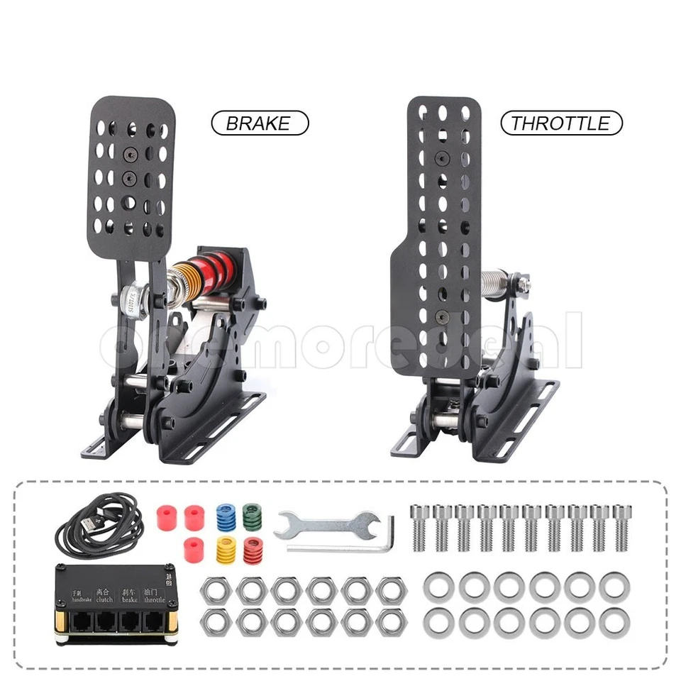 2 Pedal Set Sim Pedals (Throttle+Brake)+USB Controller for PC Sim Racing Games - Image 1 of 1