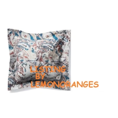 NIP FRONTGATE MISHA EUROPEAN SHAM TAUPE, RUST & BLUE EURO STYLIZED PAISLEY - Image 1 of 2