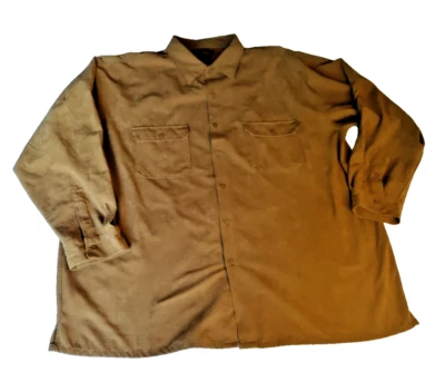 Bruno Men's 3XL / Tall Button Down Shirt Brown Long Sleeve Sueded Microfiber - Image 1 of 4
