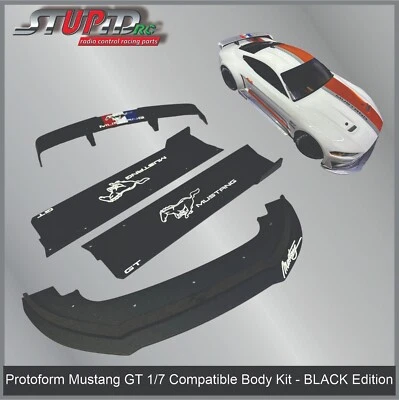 Protoform Mustang GT 1/7 compatible Body Kit Felony/Infraction BLACK Ed StupidRC