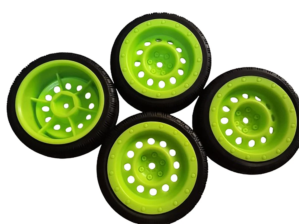 Tires OD 2.50"12mm Hex Plastic Wheel Rims for 1/10 RC On-Road Touring Car(Green) - Image 1 of 1