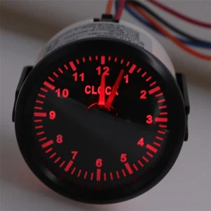 52mm 12V Marine Boat Clock Time Gauge Red Backlight Analogue Pointer 0-12 Hours - Picture 1 of 5
