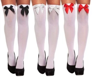 Ladies Striped Tights Fancy Dress Costume Stripe Halloween Christmas Elf - Picture 1 of 16