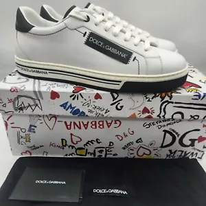 Dolce Gabbana Roma Men's White Leather Sneakers EU43.5 US10.5 $645 - Picture 1 of 24