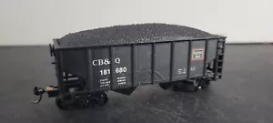 BC01 HO Scale Train Car 2 BAY HOPPER WITH COAL CB & Q 181680 KNUCKLERS YYYYY - Picture 1 of 1