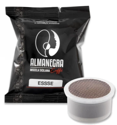 100 Capsule Cialde Almanegra Caffe Compatibili per Esse Essse Caffè Essecaffe