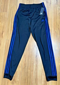 NWT Adidas Track Jogger Pants black and blue Size L 14/16 boys, unisex - Picture 1 of 3