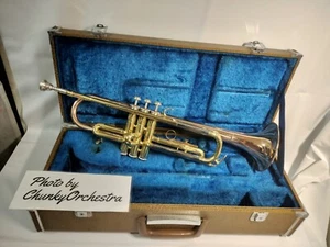 YAMAHA Trumpet YTR-332 Red Bell gold brass with hard case Playable #2074A - Picture 1 of 18