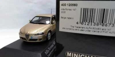 WOW EXTREMELY RARE Alfa Romeo 147 2.0 TS 2005 Gold Beige 1:43 Minichamps-164 - Image 1 of 3