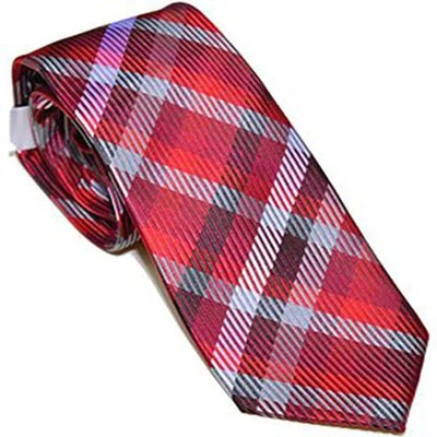 Corbata Nick Cannon para hombre 100 % seda, clásica, roja a cuadros nueva con etiquetas  Foto 1 de 3