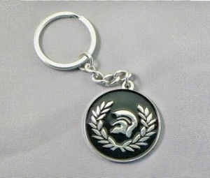 Black Trojan Laurel Scooterist Metal Keyring Enamel MOD Scooter Rider 35mm NEW - Picture 1 of 1