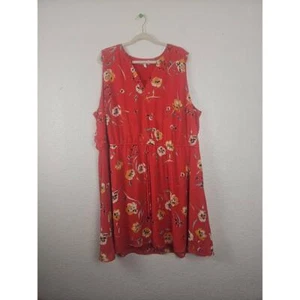 Maurices Womens Sleeveless V-Neck Floral Dress Red Size 3 - Picture 1 of 6