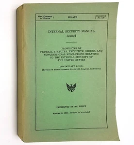 Internal National Security Provisions of Federal Statutes+ Executive Orders 1960 - Imagen 1 de 3