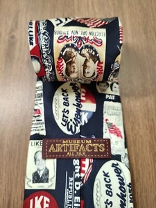 Museum Artifacts Men's Tie 58x4" Republican Theme Tie Dwight D.Eisenhower... - Picture 1 of 12
