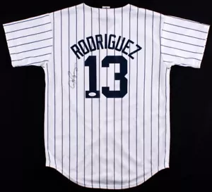 Alex Rodriguez Signed Pinstriped Yankees Authentic Majestic Youth Jersey (JSA) - Picture 1 of 5