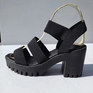 Sandalias Madden Girl para mujer talla 8,5 M negras plataforma gruesas tacón bloque - Imagen 1 de 9