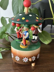 Steinbach Wooden Music Box Spinning Carousel Maestros Band Floral Needs Repair - Picture 1 of 7