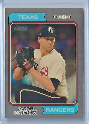 2023 Topps Heritage High Number Jacob DeGrom Silver Refractor #'d 5/274 - Image 1 of 2
