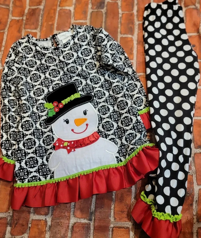 Emily Rose Girls Christmas Set Sz 8 Snowman Outfit - Image 1 of 1