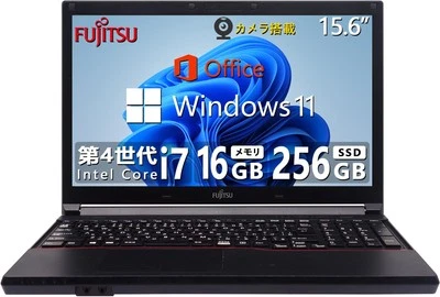 Fujitsu FMV 15.6" i7-4600U 16GB 256GB SSD Win11 Pro Office Webcam HDMI WiFi  DVD - Image 1 of 4