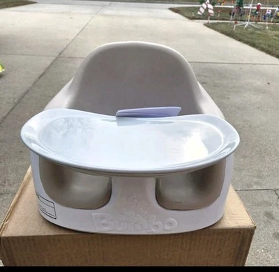 Bumbo Infant Floor Seat Baby Sit Up Chair with Adjustable Harness Taupe  - Image 1 of 2