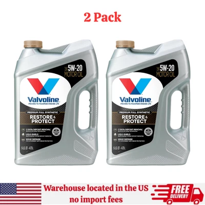 Valvoline Restore & Protect Full Synthetic 5W-20 Motor Oil 5 Quart, Pack of 2 - Image 1 of 4