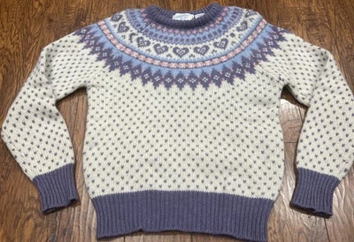 Suéter De Colección Islas del Norte Para Mujer S M Isla Justa Lana Esquí Invierno Corazones  Foto 1 de 4