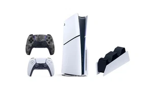 Consola de disco delgado Sony PS5 1 TB 2x controladores y estación de carga SNY-BD-PS5SLIM - Imagen 1 de 9