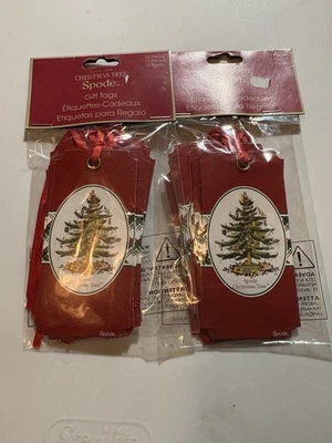 New Spode Christmas Tree Gift Tags 12 Piece Holiday Wrapping Table Decor Set Of - Image 1 of 4