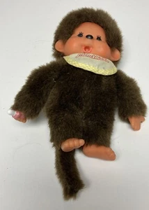 Muñeca mono de peluche coleccionable babero rojo original Sekiguchi boy Sekiguchi 7,75" H - Imagen 1 de 10