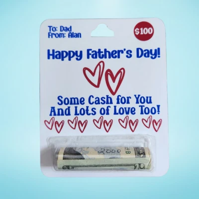 Tarjeta de dinero personalizada del día del padre, regalo en efectivo, regalo para papá, regalo único para papá Foto 1 de 4