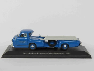 DIE-CAST TRUCK MERCEDES BLUE WONDER RACE TRANSPORTER RENNTRANSPORTER 1955 - 1:43 - Immagine 1 di 2