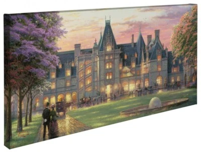 Thomas Kinkade Elegant Evening a Biltmore House 16 x 31 Gallery Wrapped Canvas - Изображение 1 из 2