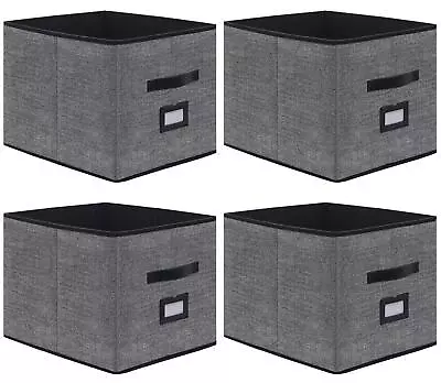 4 PCS Extra Large Foldable Cloth Storage Cubes with Label Holders,Fabric Storage - Image 1 of 4