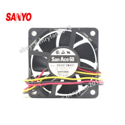 SANYO Denki 9S0612M401 SanAce DC Fan 12V 0.07A 60*60*25MM 3-wire Axial Fan - Image 1 of 4