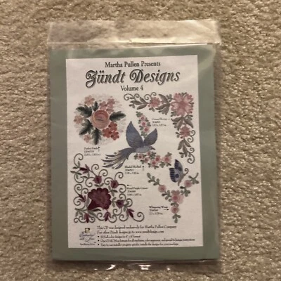 UNOPENED Martha Pullen, Zundt Designs Volume 4 multi-format embroidery design CD - Image 1 of 4