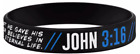 John 3:16 Bracelet Silicone Rubber Wristband Christian Religious 