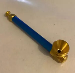 11cm Metal Smoking Pipe with BLUE Stem Tobacco Cigarettes NEW Aus Made - Picture 1 of 3