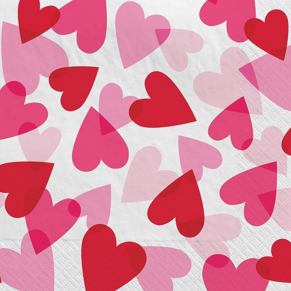 Heart Party Valentine's Day Holiday Love Theme Bulk Paper Luncheon Napkins - Image 1 of 1